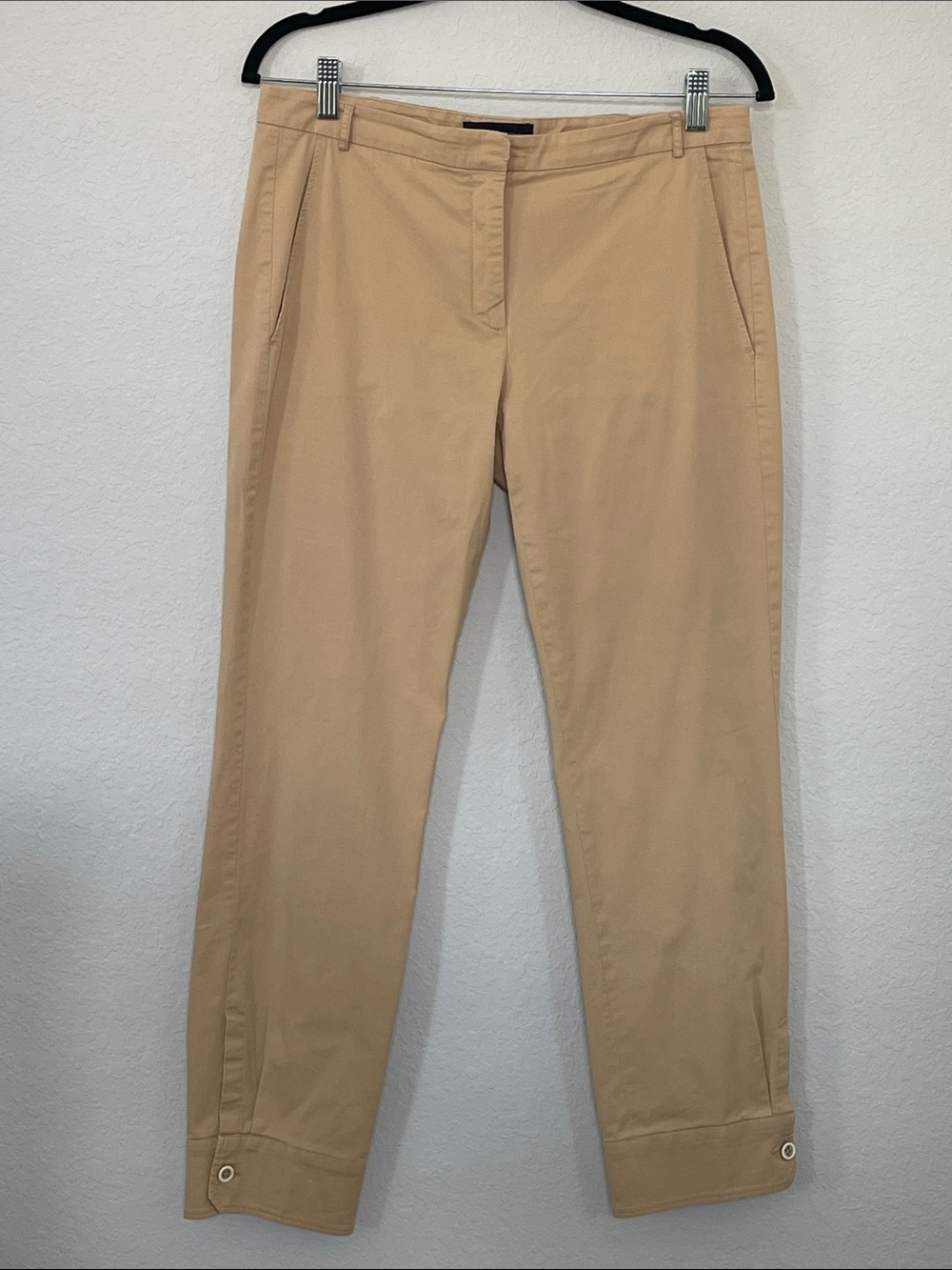 Piazza Sempione Made in Italy Beige Cropped Ankle Pants Button Cuff